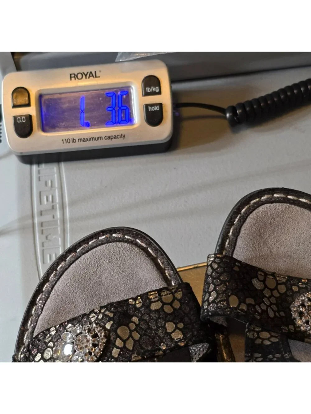 Alegria Lara Pewter Mosaic Wedge Sandals Size 37 T-Strap Comfort Slide - Picture 13 of 13